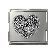 Flames Fire Pattern Digital Art Mega Link Heart Italian Charm (18mm) by Ravend