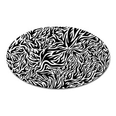 Flames Fire Pattern Digital Art Oval Magnet by Ravend