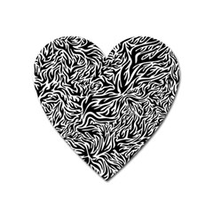 Flames Fire Pattern Digital Art Heart Magnet by Ravend