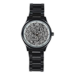 Flames Fire Pattern Digital Art Stainless Steel Round Watch by Ravend