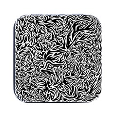 Flames Fire Pattern Digital Art Square Metal Box (black) by Ravend