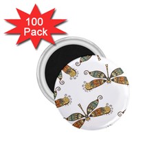 Pattern Dragonfly Background 1 75  Magnets (100 Pack)  by Ravend