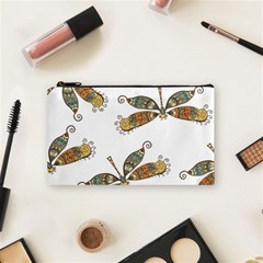 Pattern Dragonfly Background Cosmetic Bag (small) by Ravend