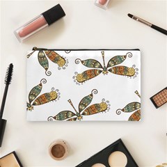 Pattern Dragonfly Background Cosmetic Bag (medium) by Ravend