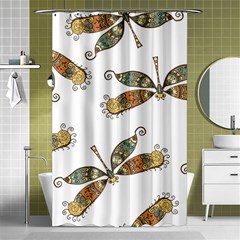 Pattern Dragonfly Background Shower Curtain 48  X 72  (small)  by Ravend