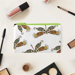 Pattern Dragonfly Background Cosmetic Bag (xs) by Ravend