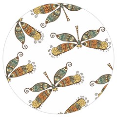 Pattern Dragonfly Background Round Trivet by Ravend