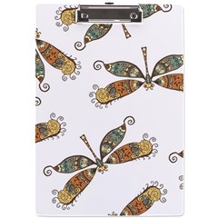 Pattern Dragonfly Background A4 Acrylic Clipboard by Ravend