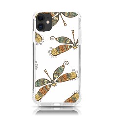 Pattern Dragonfly Background Iphone 11 Tpu Uv Print Case by Ravend