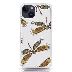 Pattern Dragonfly Background Iphone 14 Tpu Uv Print Case by Ravend