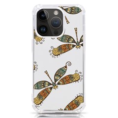 Pattern Dragonfly Background Iphone 14 Pro Tpu Uv Print Case by Ravend