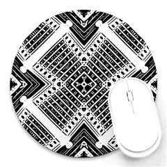 Pattern Tile Repeating Geometric Round Mousepad