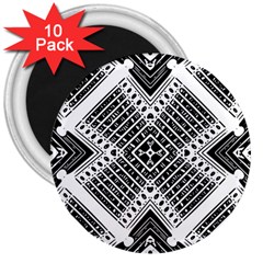 Pattern Tile Repeating Geometric 3  Magnets (10 pack) 