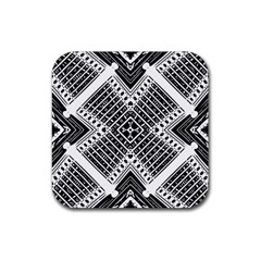 Pattern Tile Repeating Geometric Rubber Coaster (square) by Ravend