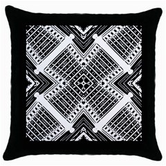 Pattern Tile Repeating Geometric Throw Pillow Case (Black)