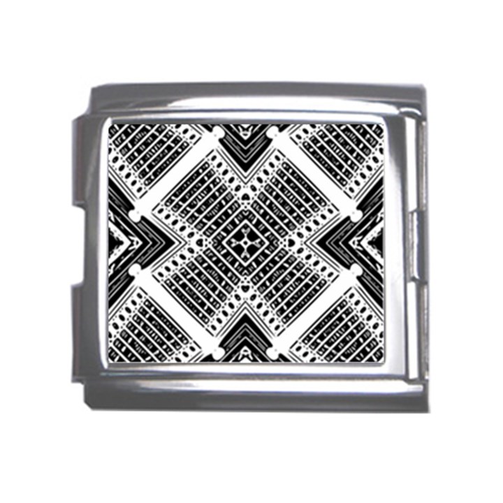 Pattern Tile Repeating Geometric Mega Link Italian Charm (18mm)