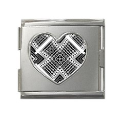 Pattern Tile Repeating Geometric Mega Link Heart Italian Charm (18mm)