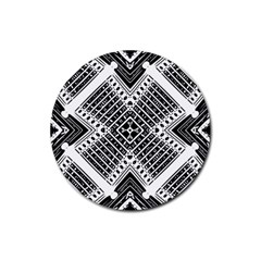 Pattern Tile Repeating Geometric Rubber Coaster (Round)