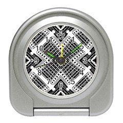 Pattern Tile Repeating Geometric Travel Alarm Clock