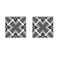 Pattern Tile Repeating Geometric Cufflinks (Square)