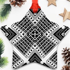 Pattern Tile Repeating Geometric Star Ornament (Two Sides)