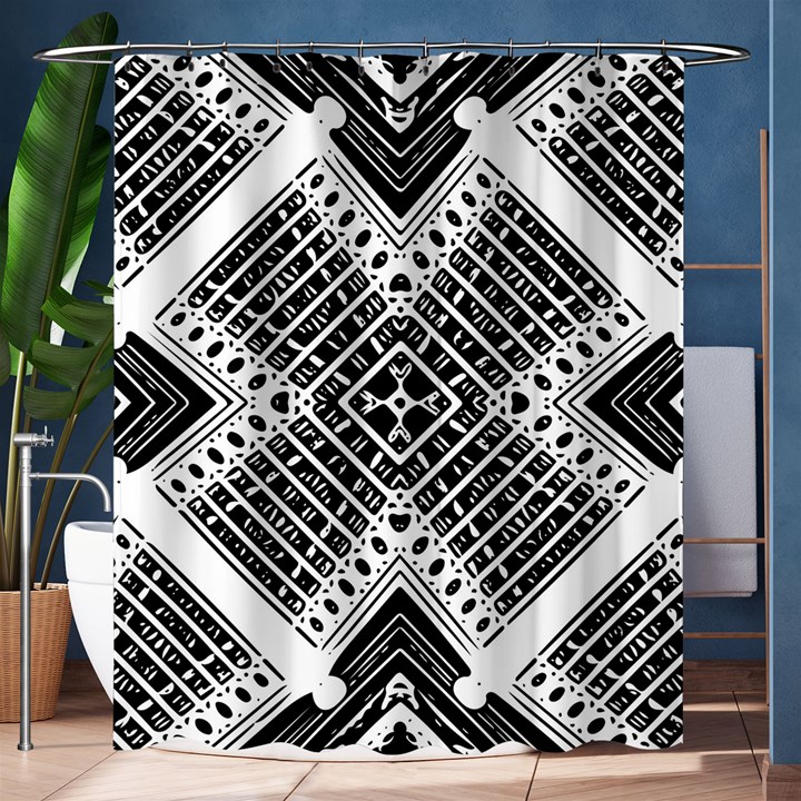 Pattern Tile Repeating Geometric Shower Curtain 60  x 72  (Medium) 