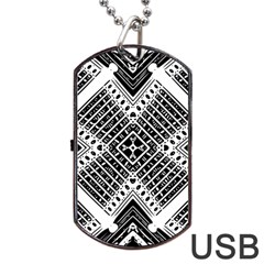 Pattern Tile Repeating Geometric Dog Tag USB Flash (Two Sides)