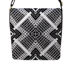 Pattern Tile Repeating Geometric Flap Closure Messenger Bag (l) by Ravend