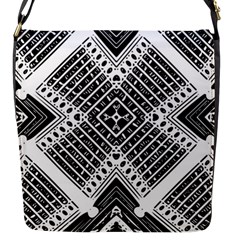 Pattern Tile Repeating Geometric Flap Closure Messenger Bag (s) by Ravend