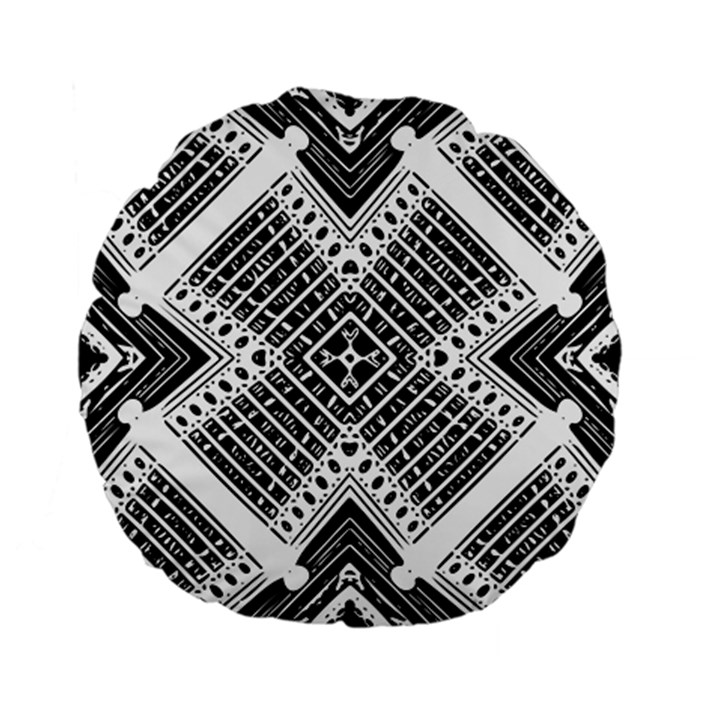 Pattern Tile Repeating Geometric Standard 15  Premium Flano Round Cushions