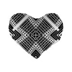 Pattern Tile Repeating Geometric Standard 16  Premium Flano Heart Shape Cushions Front