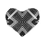 Pattern Tile Repeating Geometric Standard 16  Premium Flano Heart Shape Cushions Back