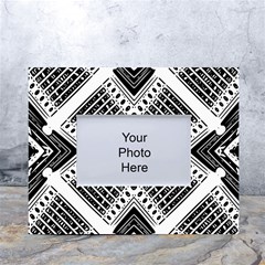 Pattern Tile Repeating Geometric White Tabletop Photo Frame 4 x6 