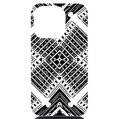 Pattern Tile Repeating Geometric iPhone 14 Pro Black UV Print Case