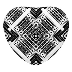 Pattern Tile Repeating Geometric Heart Glass Fridge Magnet (4 pack)