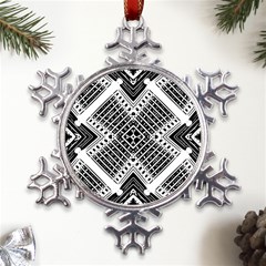 Pattern Tile Repeating Geometric Metal Large Snowflake Ornament