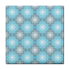 White Light Blue Gray Tile Tile Coaster by Ravend