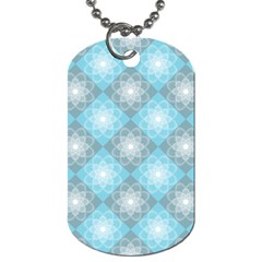 White Light Blue Gray Tile Dog Tag (two Sides) by Ravend