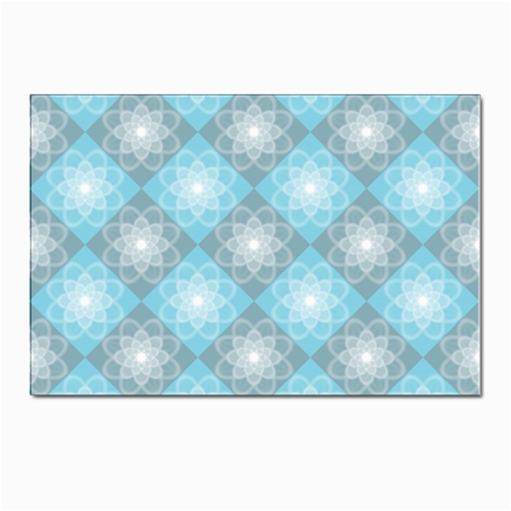 White Light Blue Gray Tile Postcards 5  x 7  (Pkg of 10)