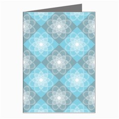 White Light Blue Gray Tile Greeting Card by Ravend