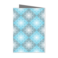 White Light Blue Gray Tile Mini Greeting Cards (pkg Of 8) by Ravend