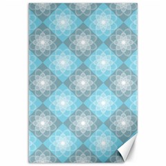 White Light Blue Gray Tile Canvas 12  X 18  by Ravend