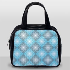 White Light Blue Gray Tile Classic Handbag (one Side) by Ravend