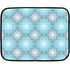 White Light Blue Gray Tile Fleece Blanket (mini) by Ravend