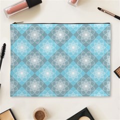 White Light Blue Gray Tile Cosmetic Bag (xl) by Ravend