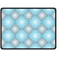 White Light Blue Gray Tile Two Sides Fleece Blanket (large) by Ravend