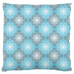 White Light Blue Gray Tile Large Premium Plush Fleece Cushion Case (two Sides) by Ravend