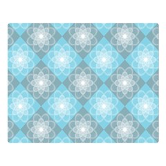 White Light Blue Gray Tile Two Sides Premium Plush Fleece Blanket (large) by Ravend