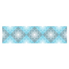 White Light Blue Gray Tile Oblong Satin Scarf (16  X 60 ) by Ravend