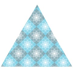 White Light Blue Gray Tile Wooden Puzzle Triangle by Ravend